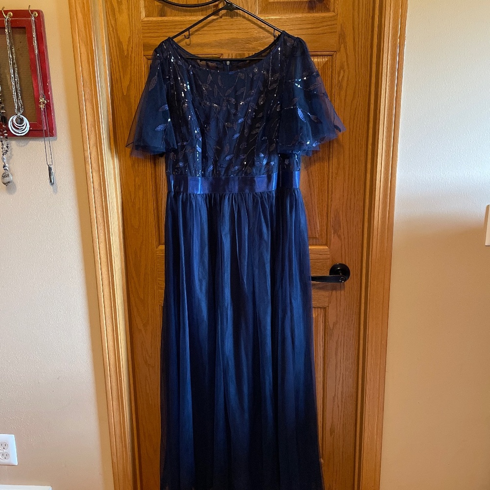 Navy floor length gown
